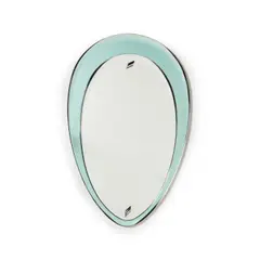 Travail Italien, Miroir, An Italian mirror in tinted mirrored glass, mirrored glass and nickel-plated metal