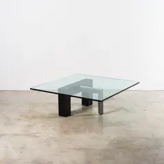 Daniela Puppa, Table basse Ercolino 2814, An 'Ercolino 2814' coffee table in tinted wood, steel and tinted glass designed by Daniela Puppa in 1989 and edited by Fontana Arte