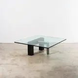 Daniela Puppa, Table basse Ercolino 2814, An 'Ercolino 2814' coffee table in tinted wood, steel and tinted glass designed by Daniela Puppa in 1989 and edited by Fontana Arte