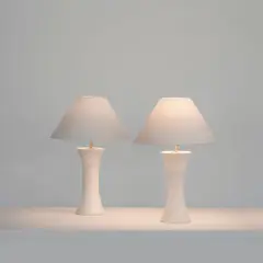 Julien Barrault, Paire de lampes Parenthèse, A monogrammed pair of 'Paranthèse' lamps in glazed ceramic designed by Julien Barrault and executed by Laurence Roudy in 2024