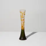 Établissements Gallé, Vase de forme diabolo, A signed diabolo-shaped vase in acid-etched multilayered glass with a rotating marsh flora and dragonfly decoration by Établissements Gallé