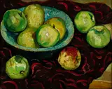 Hayley Lever, Still Life with Apples, Oil on panel