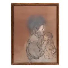 Rafael Coronel, Maternidad, de la carpeta Galería de Arte Misrachi, 1978, Litografía offset sin número de tiraje