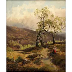 Henry Hadfield Cubley, PAISAJE EN CANNOCK, Óleo sobre tela
