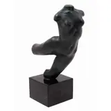 Saúl Moreno, TORSO FEMENINO, Bronce, patinado en color verde; con base de mármol negro