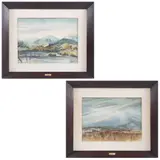 Alejandro Haddad, A) Paisaje y B) Lerma, Acuarelas sobre papel