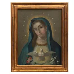 Virgen de la Encarnación, MÉXICO, SIGLO XIX, Óleo sobre tela