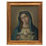 Virgen de la Encarnación, MÉXICO, SIGLO XIX, Óleo sobre tela