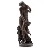 Baño de Venus (con Cupido)*, FRANCIA, SIGLO XX, Bronce, patinado en color marrón