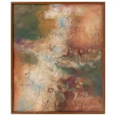 Teresa Cito, Untitled, Óleo y aplicación textil sobre tela