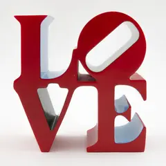 Robert Indiana, LOVE (Red Blue Green), Escultura en polipiedra 401 / 500, edición posterior de Éditions Studios