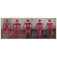 Judy Salnikov, Los amigos, Mixta sobre tela