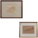 A) Raúl Anguiano, Untitled, 1952, Sanguina sobre papel