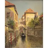 Virgilio Ripari, CANAL VENECIANO, Óleo sobre tela