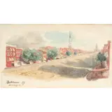VISTA DE LA CALLE BROADWAY EN BALTIMORE by Paul Fischer, Acuarela y grafito sobre papel, offered Jul 2026