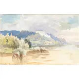Paul Fischer, VISTA DEL TEMPLO DE WALHALLA DESDE EL DANUBIO
