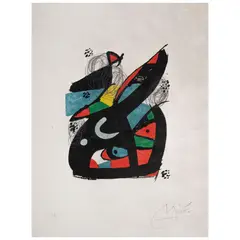 Joan Miró, XIII, de la carpeta La Mélodie Acide, 1980, Litografía sobre papel japonés H / C