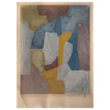 Serge Poliakoff, Composition carmin, jaune, grise et bleu, Litografía 172 / 200