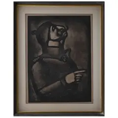 Georges Rouault, Plus le coeur est noble, moins le col est roide, del libro Miserere, Grabado al aguatinta sin número de tiraje