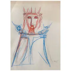 Untitled by Juan Soriano, Óleo, pastel y lápiz de grafito sobre papel, offered Jul 2026