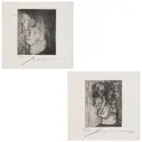 Jose Luis Cuevas, Cabeza I y Cabeza II, 1987, Grabados 913 / 1000 y 500 / 1000