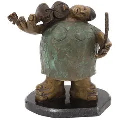 Lino Chávez, Violinista, Escultura en bronce P/ A en base de mármol