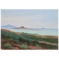 Luis Acosta Gutiérrez, Paisaje, Óleo sobre tela sobre madera