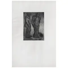 José Clemente Orozco, Desocupados, 1944, Grabado al aguatinta y aguafuerte 37/ 75