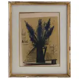 Bernard Buffet, Les lilas, del portafolio L'Herbier, 1966, Litografía sin número de tiraje