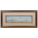 Luis Acosta Gutiérrez, Los volcanes desde Tláhuac, Óleo sobre masonite