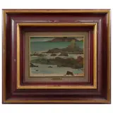 José Luis Bardasano Baos, Paisaje con rocas, Óleo sobre tela