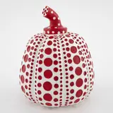 Yayoi Kusama, Pumpkin Red - White, Escultura en resina laqueada sin número de tiraje