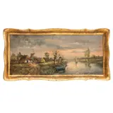 Paisaje Fluvial, PAÍSES BAJOS, SIGLO XX, Óleo sobre tela