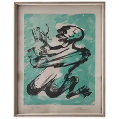 David Alfaro Siqueiros, Sin título, de la suite Prison Fantasies Portfolio, 1973, 1970, Litografía E / E