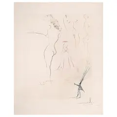 Salvador Dalí, Femmes surréalistes, 1974, Grabado a la punta seca impreso à la poupée CX / CL sobre papel japonés
