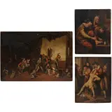 Escenas Costumbristas, PAÍSES BAJOS, SIGLO XIX, Óleo sobre tabla y lámina de cobre
