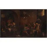 Escena de Taberna, FLANDES, SIGLO XVIII, Óleo sobre tela