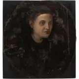José Escudero y Espronceda, RETRATO DE DAMA, Óleo sobre tela adherido a masonite
