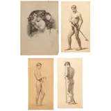 Colección de Estudios de Dibujo, A) ISIDRO MARTÍNEZ COLÍN (1861-1937), Grafito sobre papel
