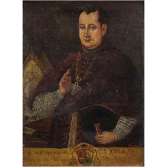 Horacio Rentería Rocha, RETRATO DE ALONSO NÚÑEZ DE HARO Y PERALTA, Óleo sobre tela