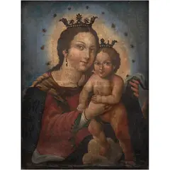 Virgen del Refugio, MÉXICO, PRINCIPIOS DEL SIGLO XIX, Óleo sobre tela