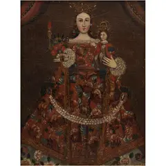 Virgen de la Candelaria, PERÚ, SIGLO XVIII, Óleo sobre tela