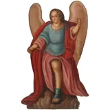 Silueta Procesional de Arcángel, MÉXICO, SIGLO XX, Óleo sobre tela adherido a madera