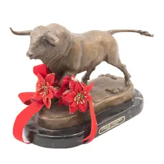 Emilio Fuentes, TORO, Bronce, patinado en color marrón; con base de mármol negro