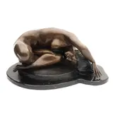 Victor Gutierrez, DESNUDO FEMENINO (RECOSTADO), Bronce, patinado en color marrón; con base de mármol negro