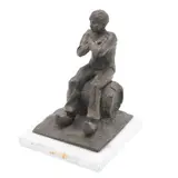 El Descanso, PRINCIPIOS DEL SIGLO XX, Bronce, patinado en color marrón; con base de ónix