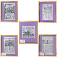 José Guadalupe Posada, A) Ya llegó la calavera de su viaje extraordinario, B) Calavera de coyotes y meseras, C) Esta es de Don Quijote la primera, D) Calavera de los patinadores y E) Calaveras en montón, Impresiones offset sobre papel arroz sin tiraje