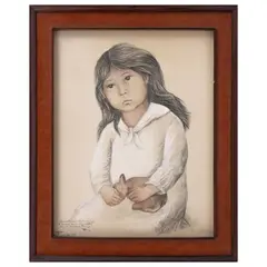 Fanny Rabel, Niña con perro, Litografía 74 / 100