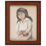 Fanny Rabel, Niña con perro, Litografía 74 / 100