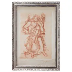 Federico Cantú Garza, Ángel chelista, 1966, Grabado al buril Primera prueba de primer estado